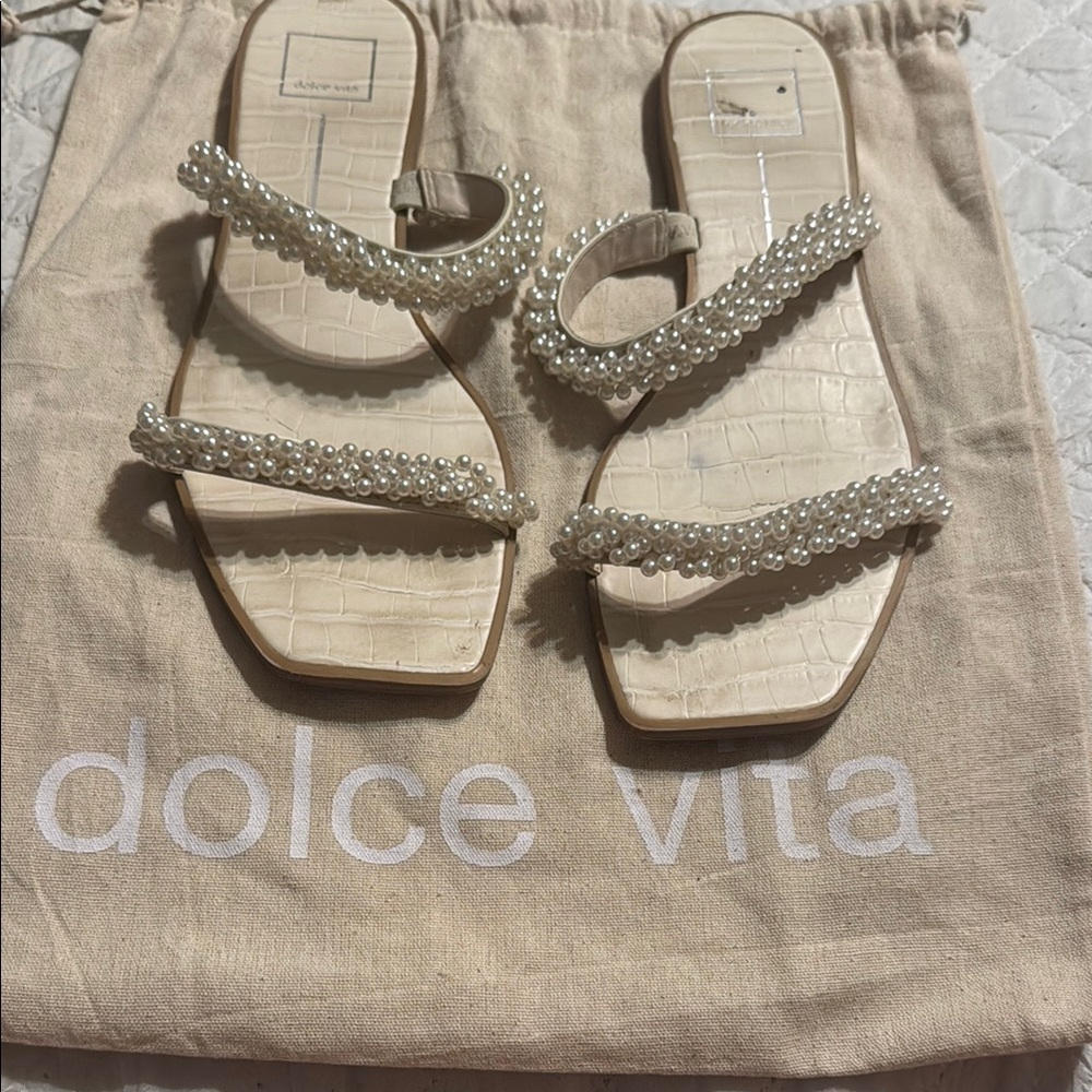 Dolce Vita Cream Braided Sandals